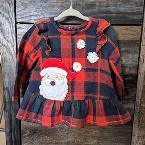 MUD PIE Santa frill shirt 9-12M